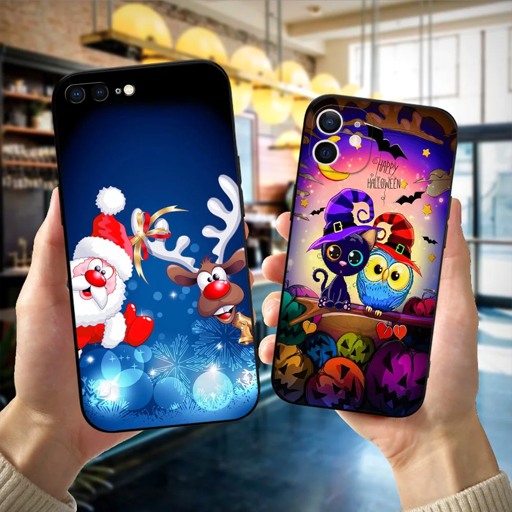 Black Tpu Case For TCL phone 30 plus 303 30XE 30V 30SE E 306 305 40R 40SE 405 406 408 Christmas Halloween 02