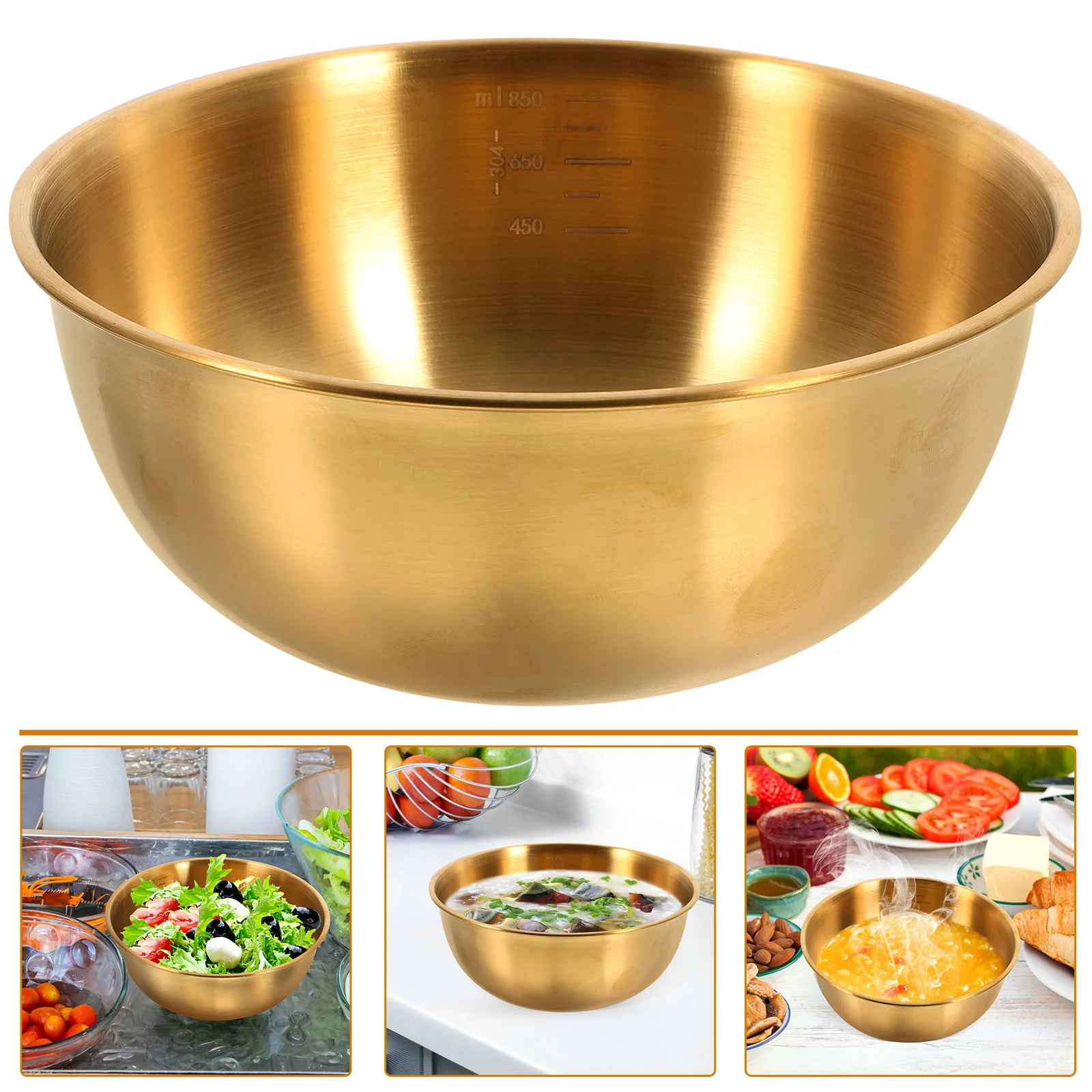 

Stainless Steel Cold Noodle Salad Soup Mixing Lightweight Portable Reusable Fruit Microwave Dishwasher Safe Kitchen