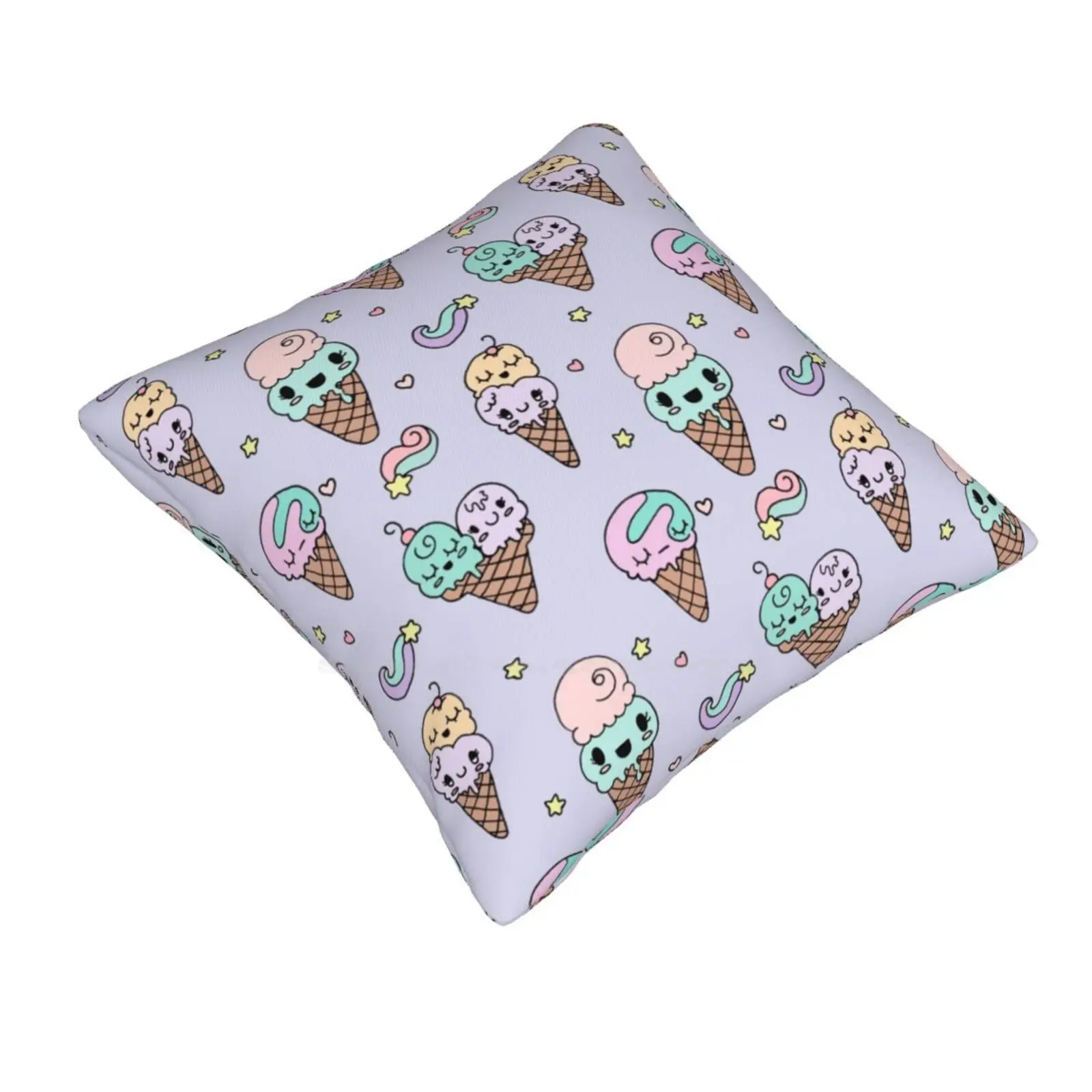 Cute Ice Ice Cream Bedroom Office Hug Pillowcase Ice Cream Cute Kawaii Sweet Treats Love Yummy Food Doodle Kids Silly Fun