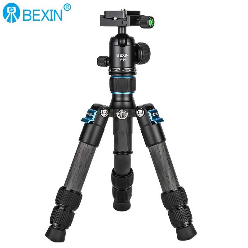 Mini Carbon Fiber Tripod Compact Lightweight Portable Tabletop Tripods with Ball Head Max Load 8kg Tripod for Phone DSLR Camera