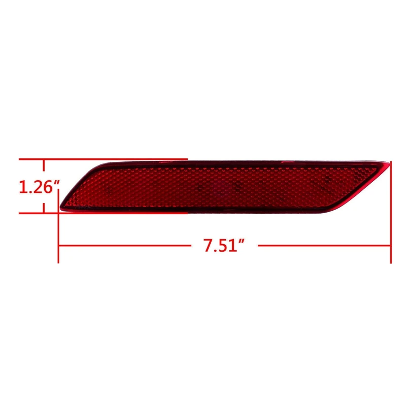 Car Red Lens 60-SMD LED Bumper Reflector Brake Tail Turn Signal Lights For Honda Civic Sedan 2013-2015