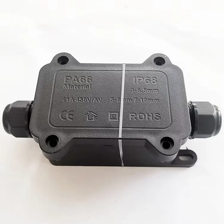 IP68 Outdoor Waterproof Junction Box – Black, 3/4 Way Mini Connector Box With PC Plastic and Terminal, Designed for Buried Wires