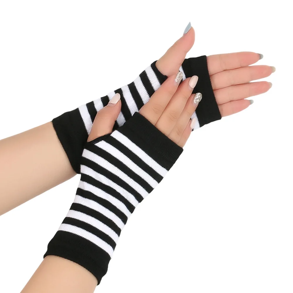 Neue Halbfinger-Sport-Handschuhe mit offenen Fingern, gestrickt, kurz, für Herren und Damen, Herbst/Winter, dünne DIY-Armabdeckung – Detail 28