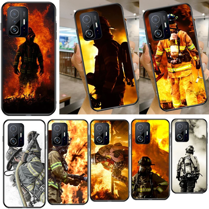 Firefighter Heroes Fireman Cover Case For Xiaomi Mi 11 Lite 10T 11T Pro Funda For POCO M3 M4 Pro F3 X3 GT X3 Pro NFC