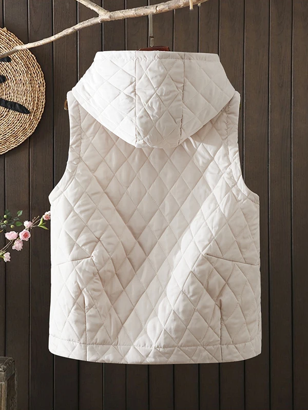 Chaleco de algodón ligero informal para mujer, prendas de vestir exteriores con estampado de diamantes, Top Svel, primavera Otoño, Faion Ele Sle