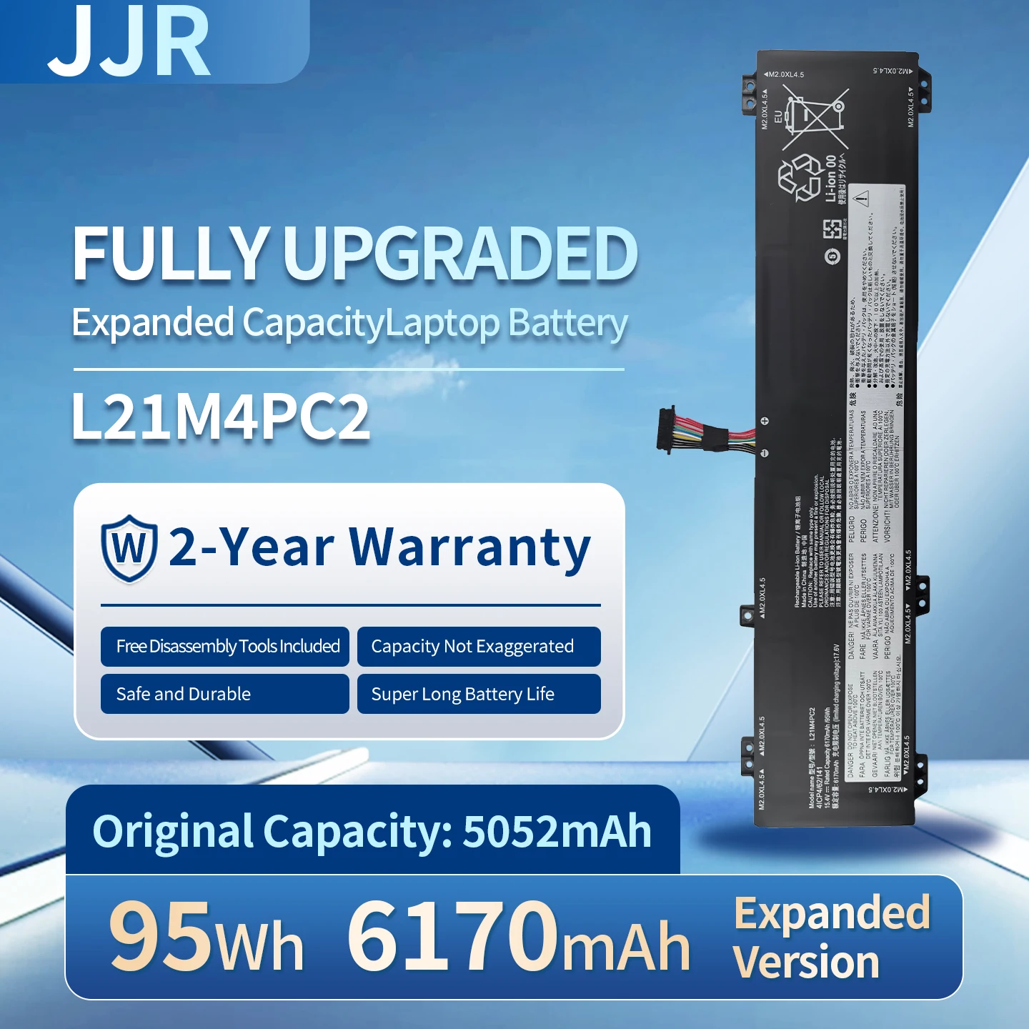 L21M4PC2 95Wh/6170mAh 15.4V Higher Capacity Replacement Laptop Battery for Lenovo Legion 7 16IAX7 & 16ARHA7 Series