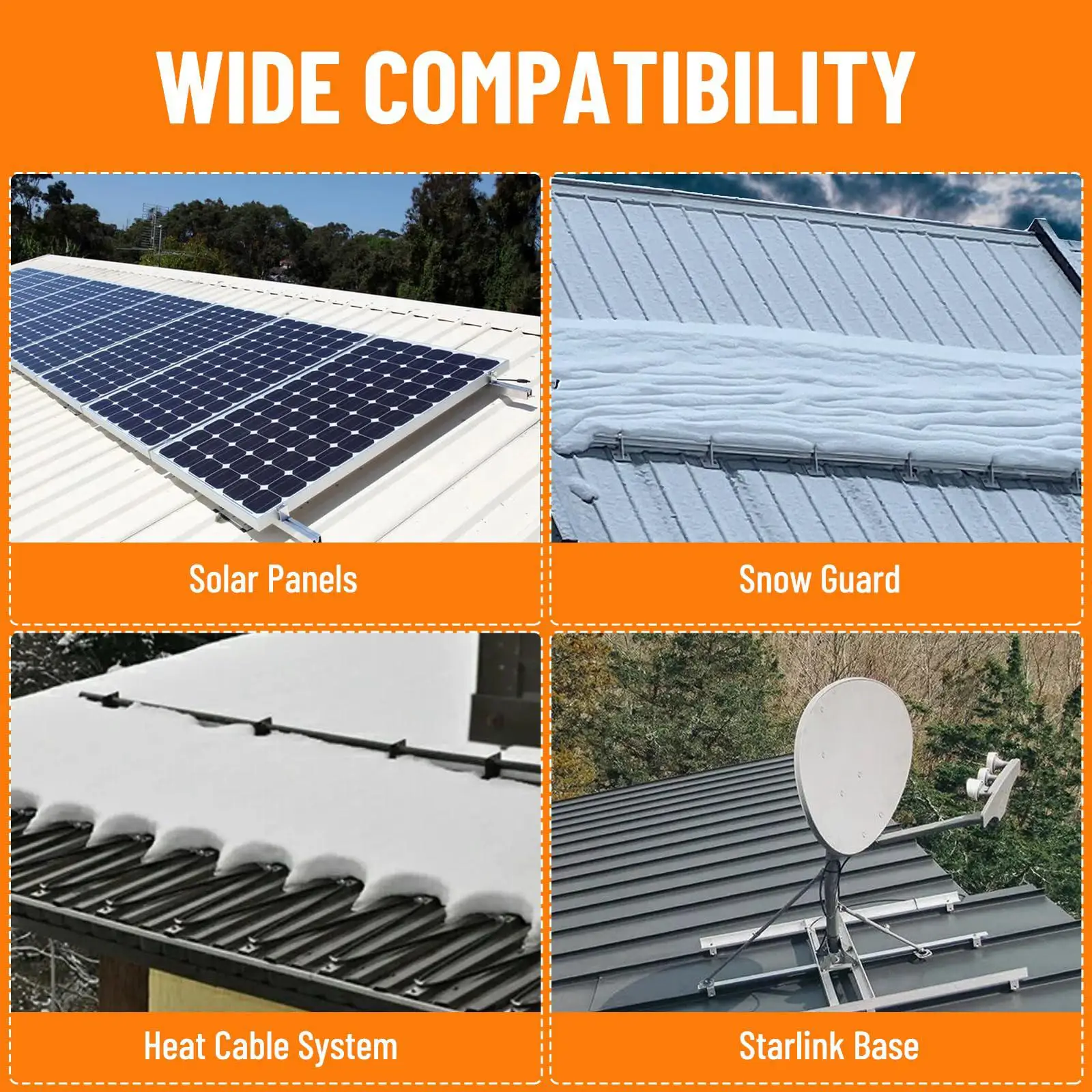 Durable Standing Seam Roof Clamps Portable Aluminum Alloy Roof Mounting Easy to Install Bracket for Solar Panel Systems