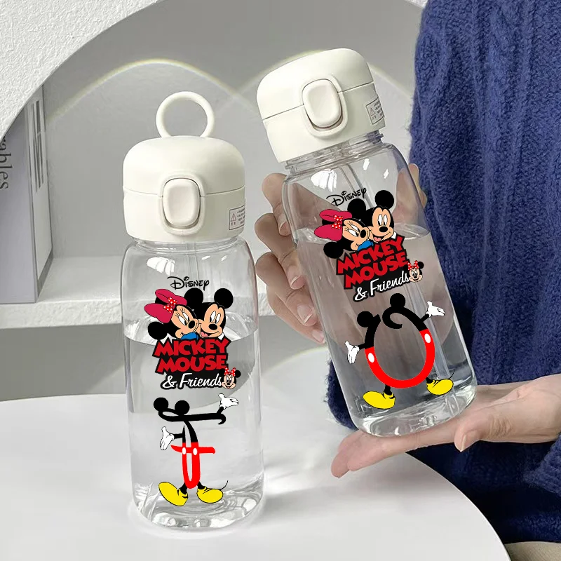 رسالة A-Z 400 مللي/600 مللي زجاجة مياه الشرب للأطفال ميكي ماوس كوب ماء بلاستيكي شفاف ميني ماوس أنيمي هدايا العيد #3