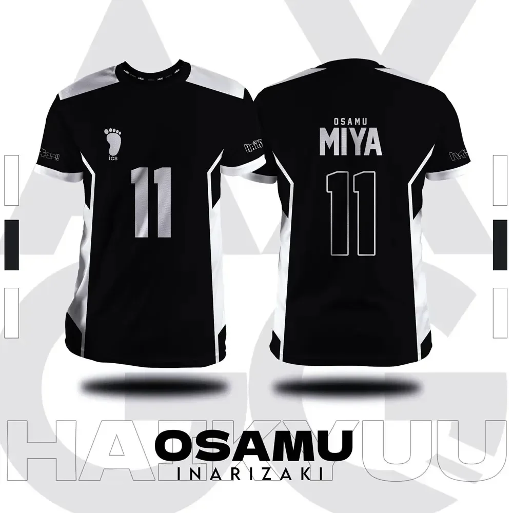 Haikyuu Inarizaki Cartoon Anime Cosplay Uomo Jersey Estate Manica Corta Bambini Unisex Tee Top Moda Donna T-shirt Oversize