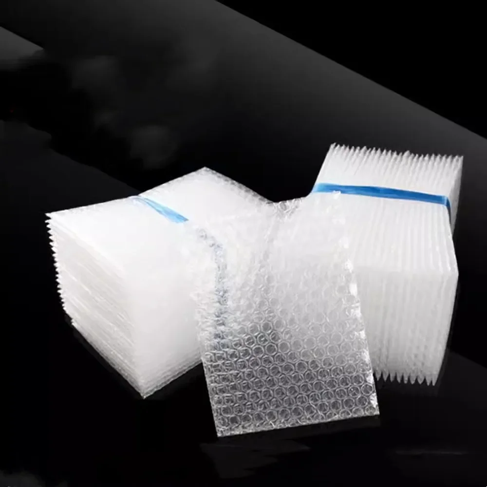 50pcs 13x15cm Plastic Wrap Envelope White Bubble Packing Bags PE Clear Shockproof Packaging Bag Double Film Bubble Bag