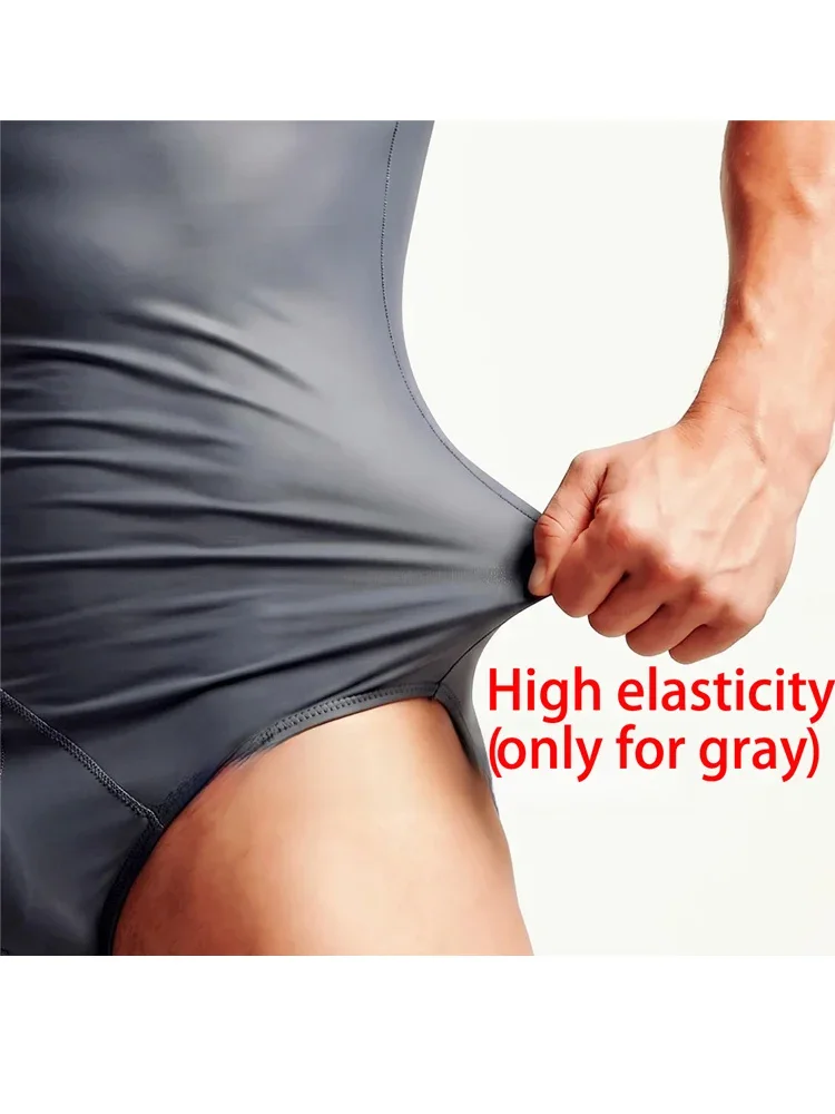 S-4XL Red Gray Black Double Sided PU Leather Tank Top Reversible Vest Bodysuit Tights Muscle Gym Body Teddies Tanktop Shapers