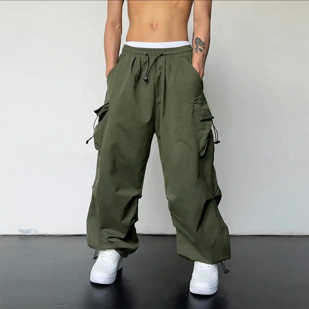 

Men Streetwear Vintage Cargo Pants Y2k Hip Hop Wide Leg Pants Jogger Baggy Casual Sweatpants Oversized Quick Dry Sport Pants