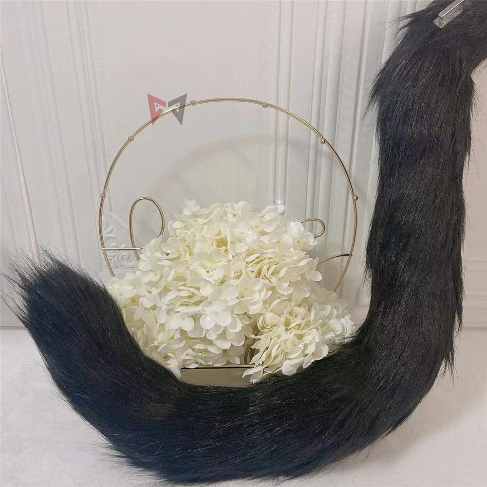 New Black Nurse Cosplay Cat Fox Neko Ears HairhoopTail Angel Style Hat For Halloween Christmas Game Party Sotume  Accessories image 4