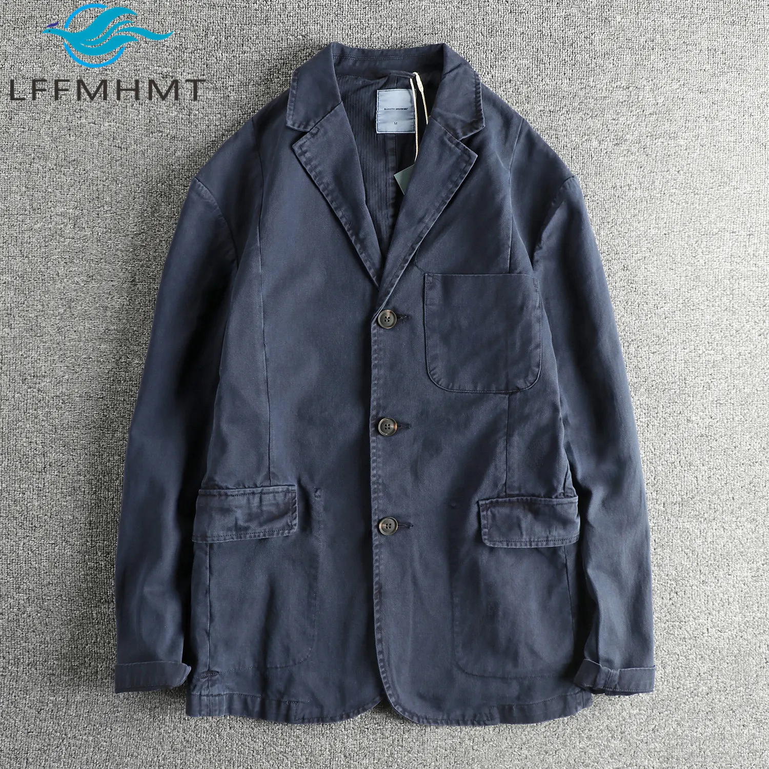 

Good Quality 100% Cotton Casual Blazer for Men Spring Autumn Fashion Solid Color Simple Classic Basic Thick Jackets Male