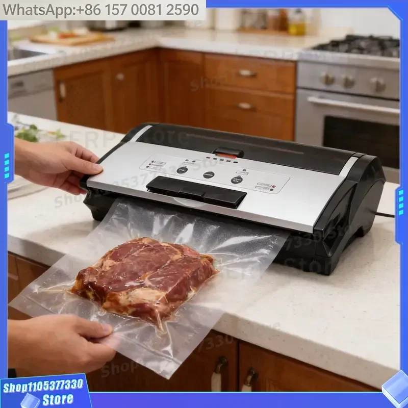 Built-in Cutter Automatic Vacuum Sealer Machine Food Vacuum Packing with Bags Dry & Wet for Home Use