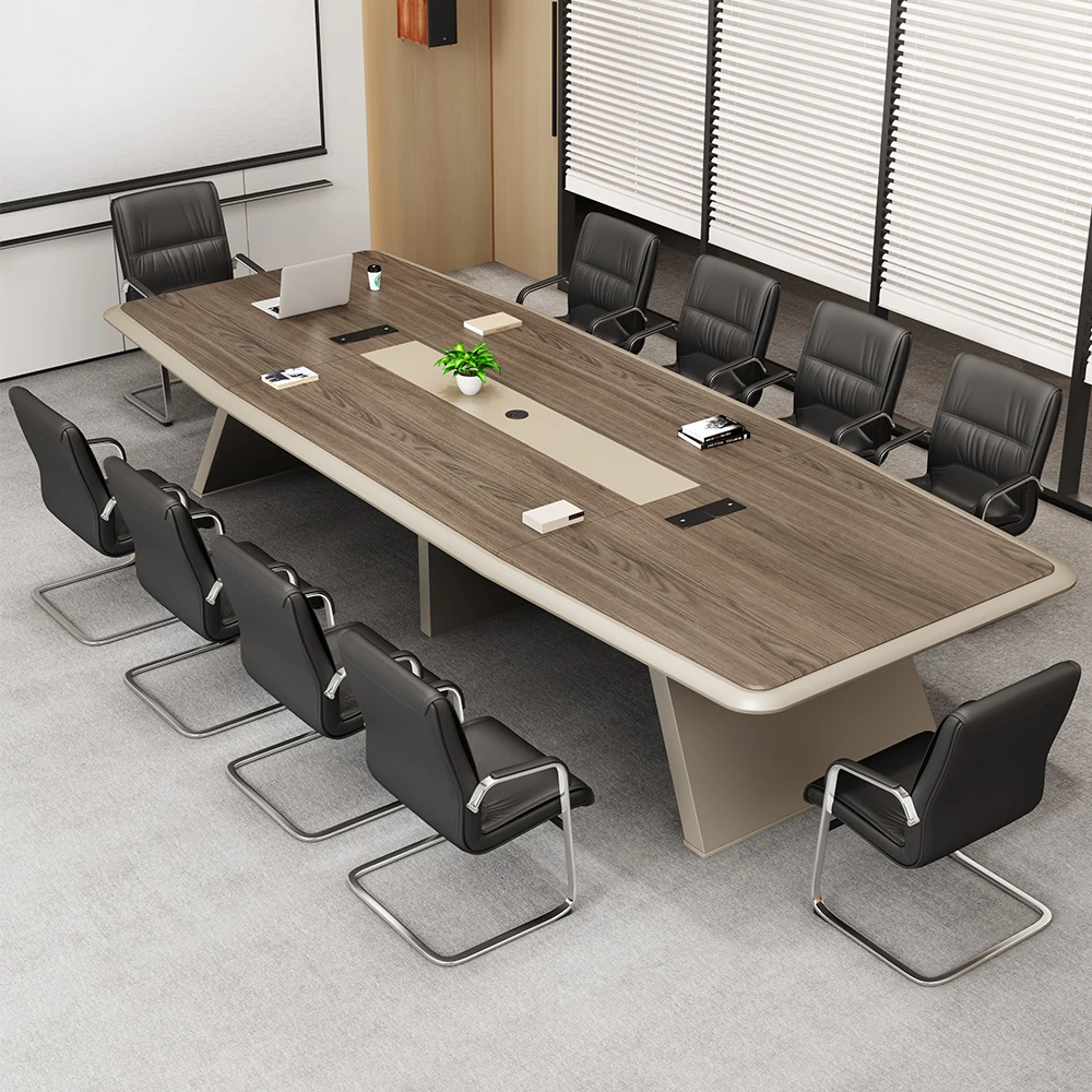 Luxury Modern Design Office Furniture 10-Person Wooden Panel Meeting Desk Conference Table with Competitive Price