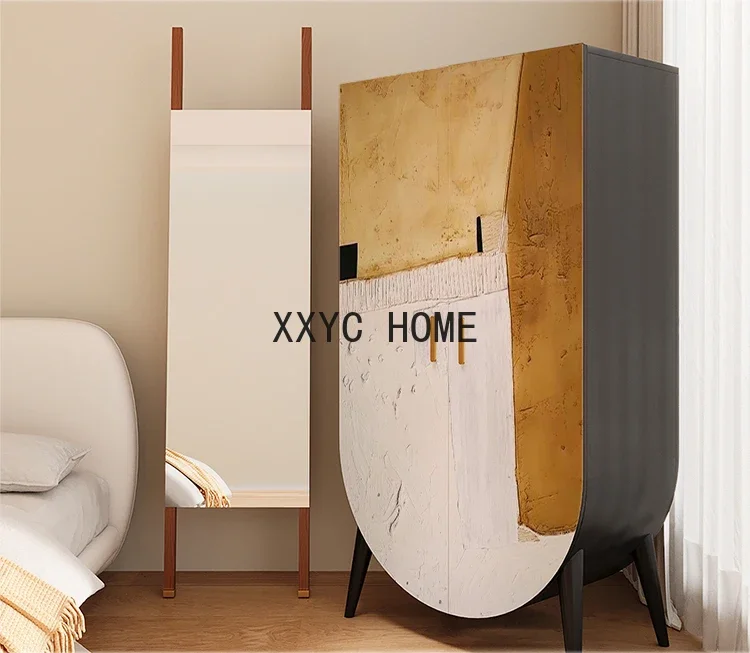 

Nordic Modern Minimalist Living Room Sideboard Cabinet Household Bedroom Solid Wood Wardrobe Locker Storage Cabinet