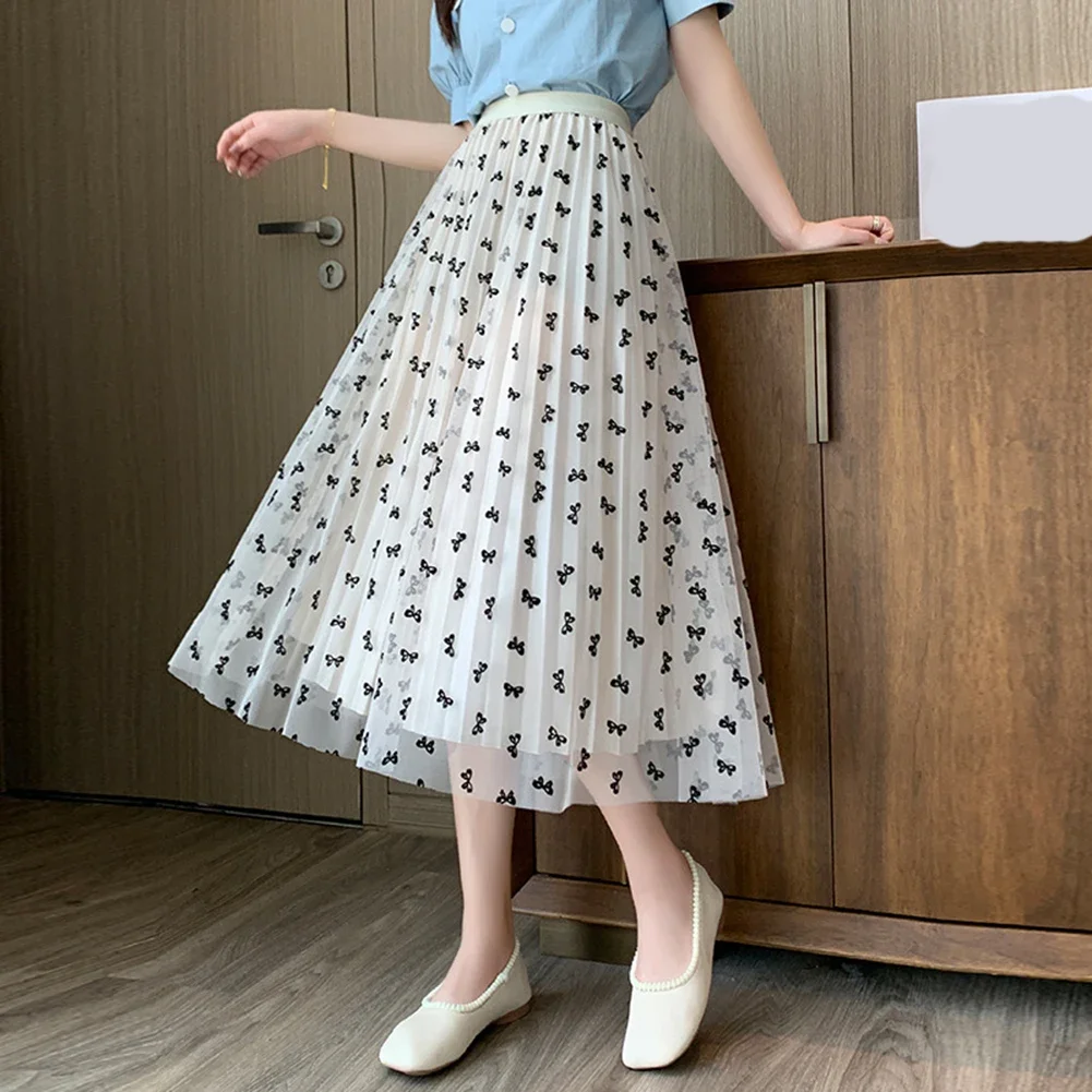 Mesh High Waist Skirt High Waist Fashion Skirt Daily Casual Outfit Basic Simple Skirt For Women Women Clothing