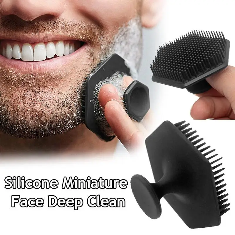 1pc Silicone Miniature Face Deep Clean Brush Men Soft Effective Facial Shave Massage Scrubber Brush Shower Skin Care Beauty Tool