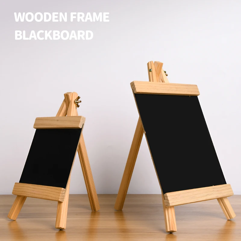 One Piece of Small Blackboard with a Household and Teaching Stand, Large-sized Commercial Wooden Billboard for Shops