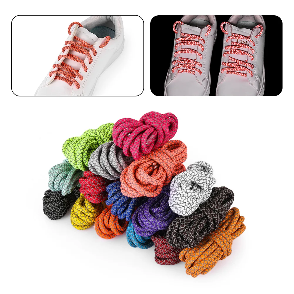 

1Pair 120cm Polyester Fluorescent Round Shoes Lace Shoe Rope Sport Shoelaces Sneaker Shoestrings
