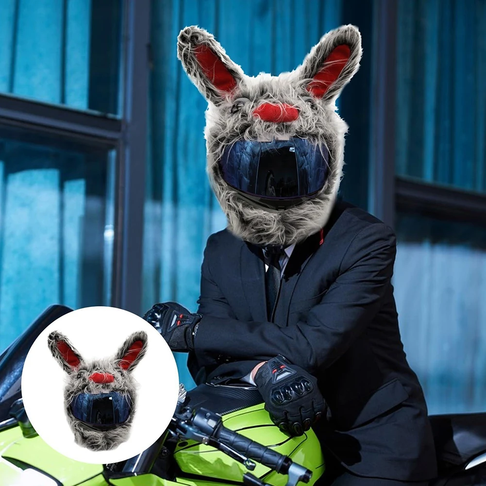 Motorcycle Helmet Covers Suitable for Most Full Face Helmets, Decorative Animal Plush Motorbike Helmet Cover for Fun Rides