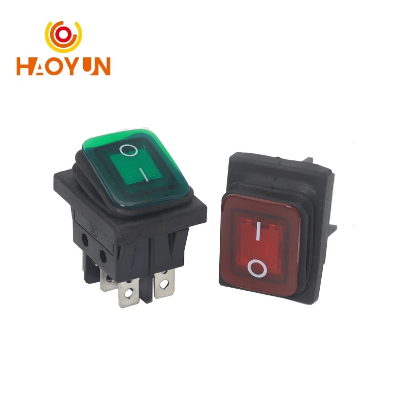 

on off on 30A/250V Heavy Duty 6 pin DPDT IP67 Waterproof T85 Auto Boat Marine Toggle Rocker Switch with LED 12V 220V 30x22mm