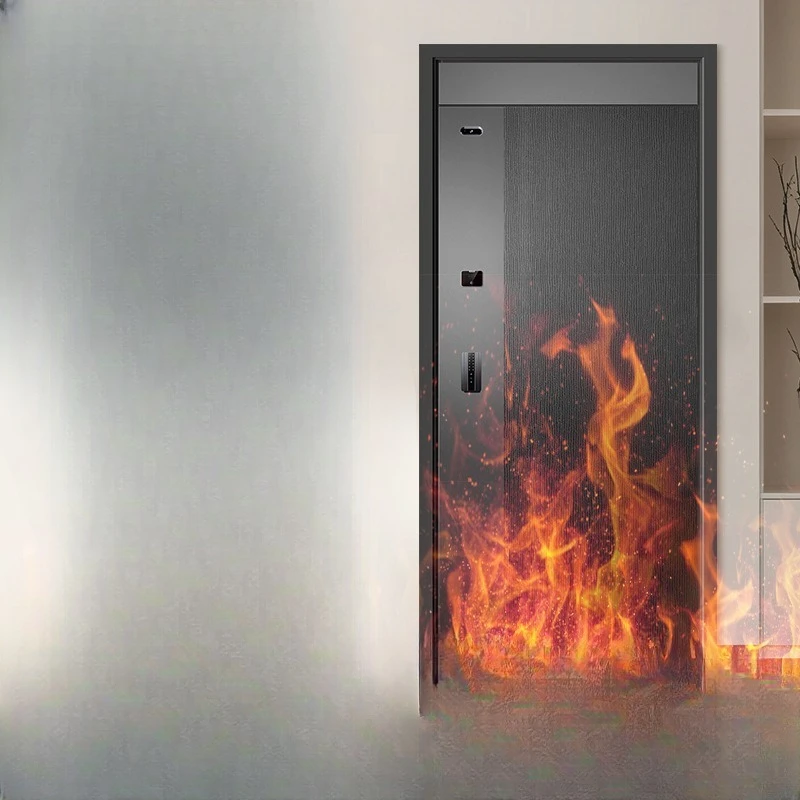 Fire door integrated smart door AI dual camera anti-theft entry door