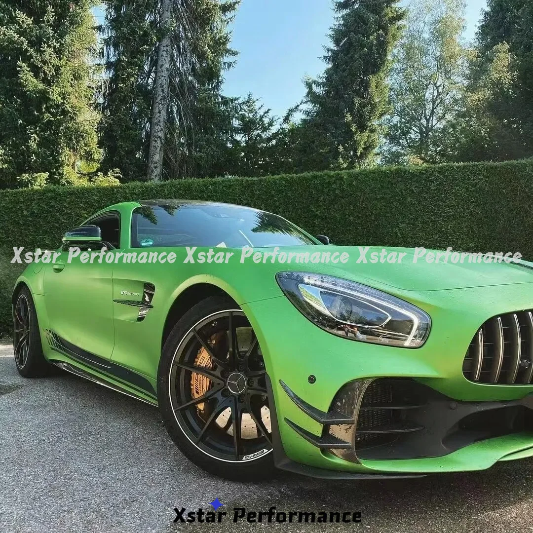 Xstar Performance Style Carbon Fiber Front Bumper Vent Trim Canards For Mercedes Benz Amg GTR