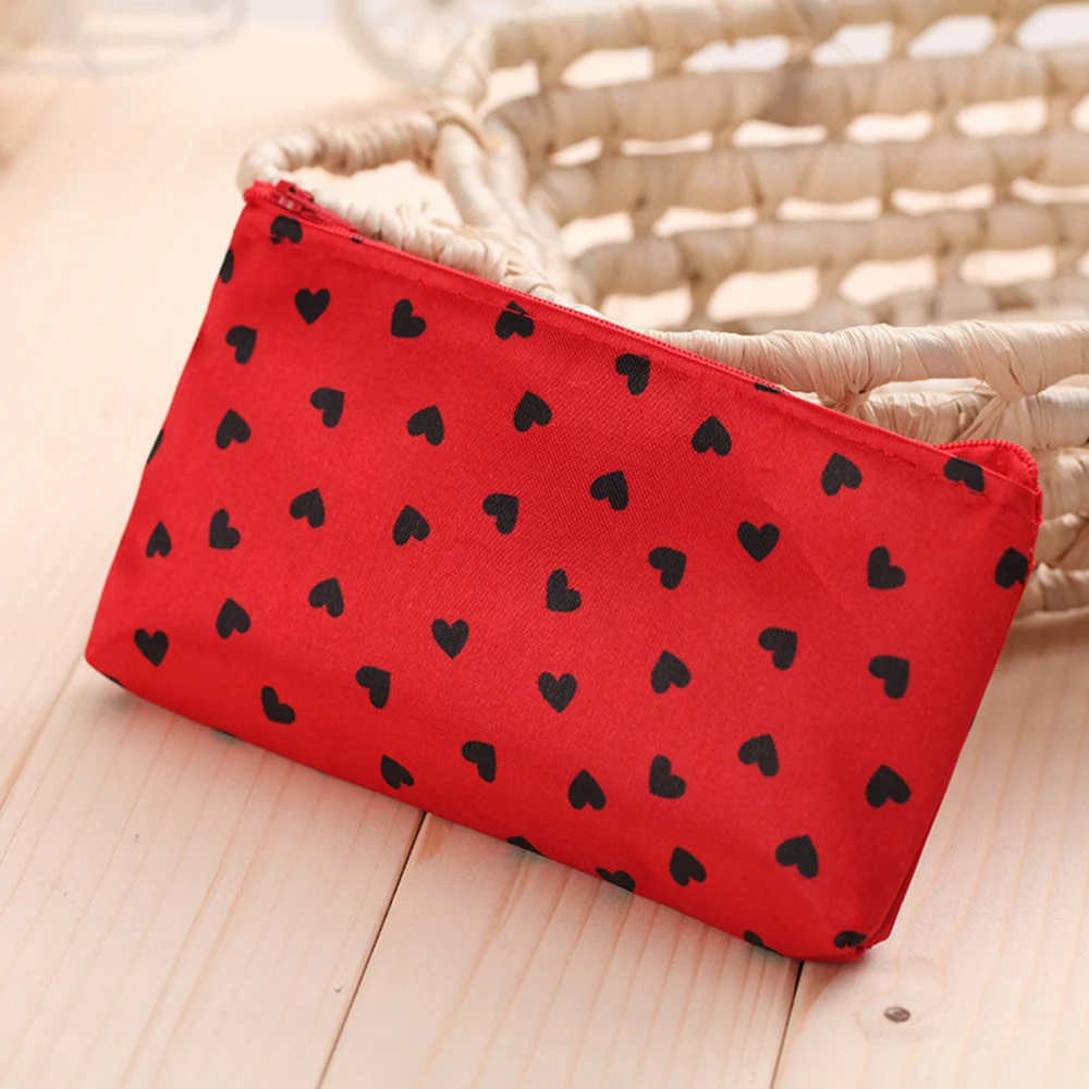 Heart Pattern Zipper Makeup Bag Fashion Design Multi-Functional Bag Using As Cosmetic Pouch Or Travel/Carrying Purse For Women