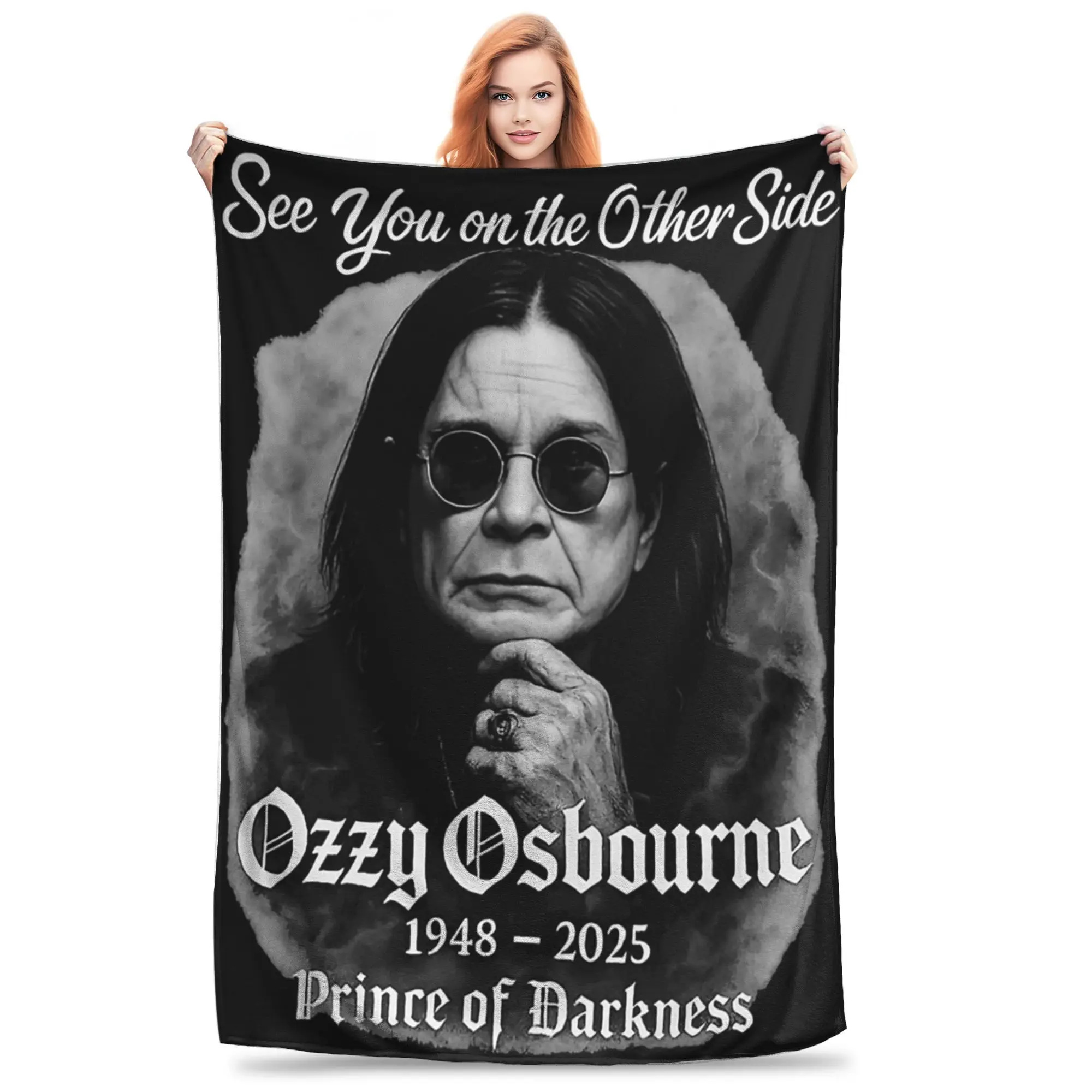 Metal Lgend Ozzy Osbourne Rip Decke, verschiedene Größen, weiche, flauschige Plüsch-Überwurfdecken für Sofa, Couch und Bett