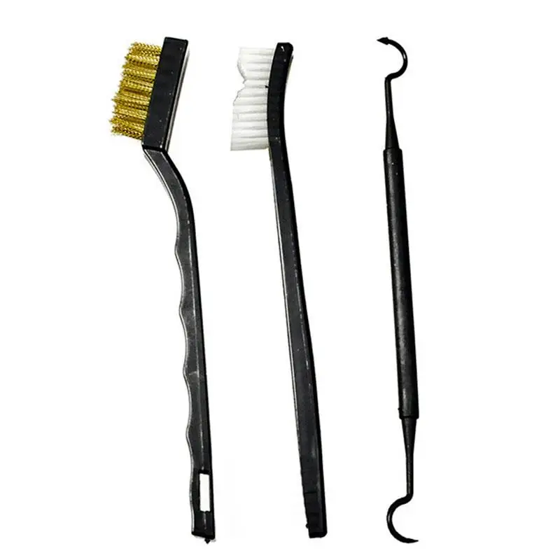 3pcs Universal Brass Wire Brush Set Double-end Gun Brushes Pick Kit Tactical Cleaning Tool