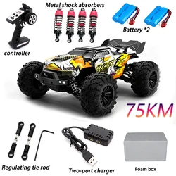 Rc Car Off Road 4x4 High Speed 70KM/H Remote Control Car with LED Headlight Brushless 4WD 1/16 Monster Truck Toys for Boys Gift