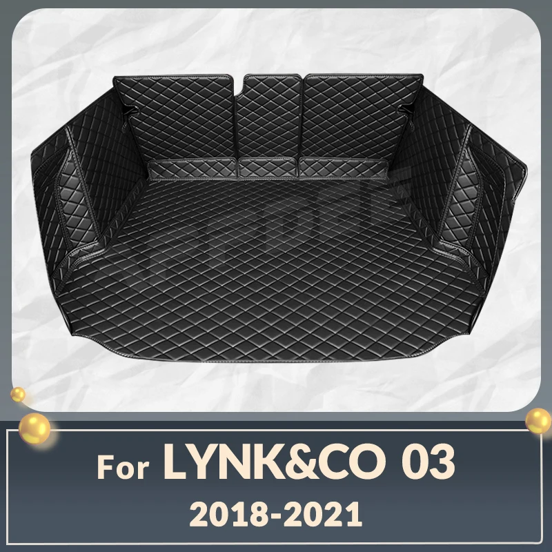 Auto Full Coverage Trunk Mat For LYNK&CO 03 2018-2021 20 19 Car Boot Cover Pad Cargo Liner Interior Protector Accessories