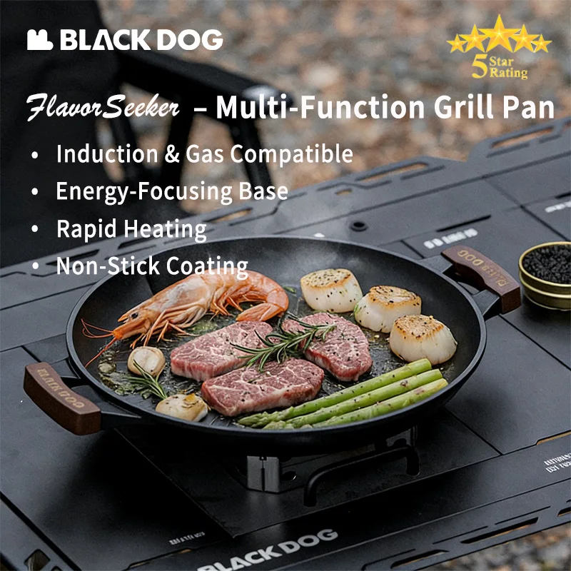 

Сковорода-гриль BLACKDOG с антипригарным покрытием, многофункциональная походная посуда для индукционных плит, портативная корейская сковорода-гриль для использования на природе