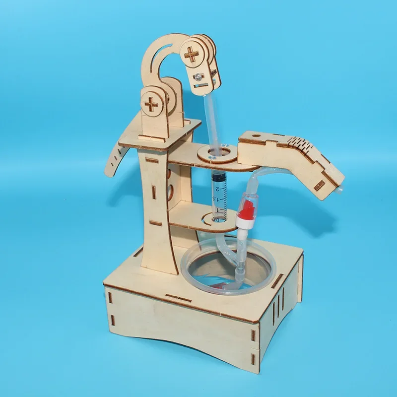 مضخة الضغط اليدوية للعلوم ذاتية الصنع تجربة تكنولوجيا جيدة أدوات تعليمية قابلة للتشغيل مجموعة مبدأ العتلات