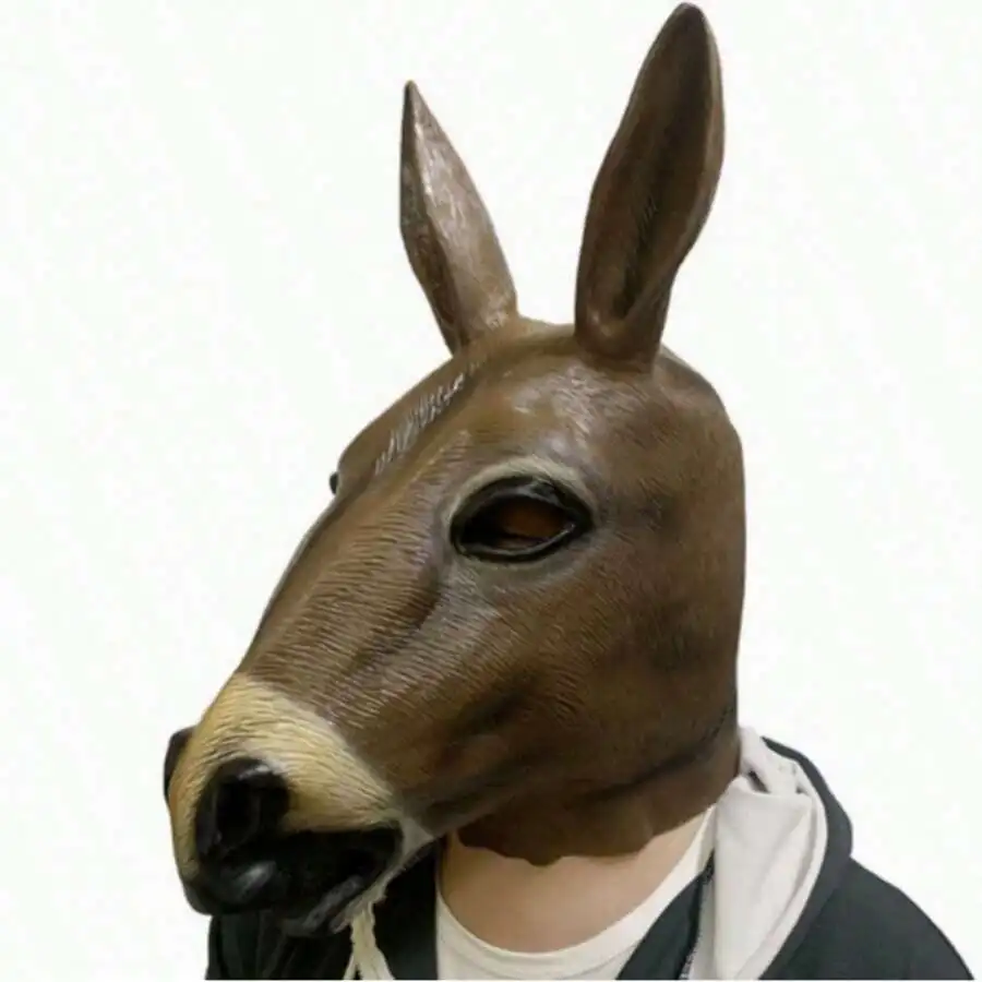 

Realistic Donkey Head Mask Lifelike Animal Costume Prop For Adult Gag Videos And Streaming