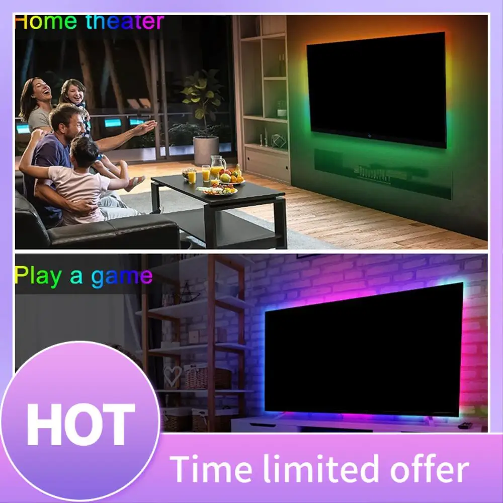 

B69C LED Lights With Color Changing Music Sync RGB Lights 44 Infrared Remote Control LED Lights For Home Party 1M