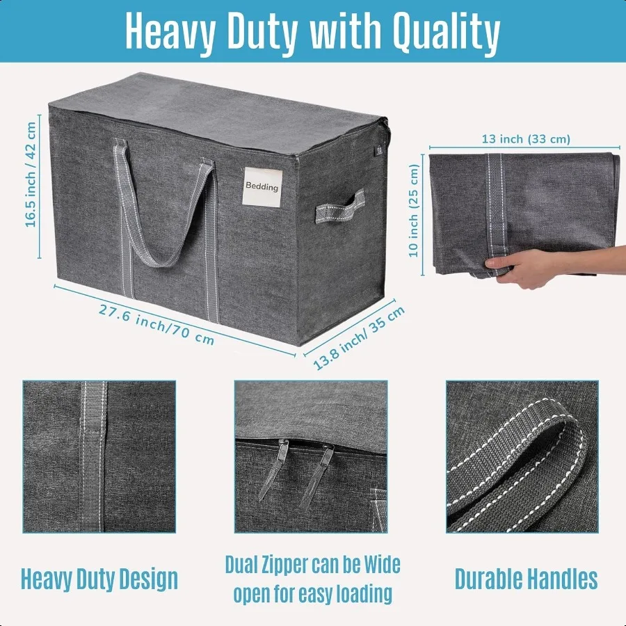 2 Pack Moving Bags Heavy Duty Moving Boxes Alternative Packing Storage plies for Dorm Room entials with Zipper for Clothes Extr