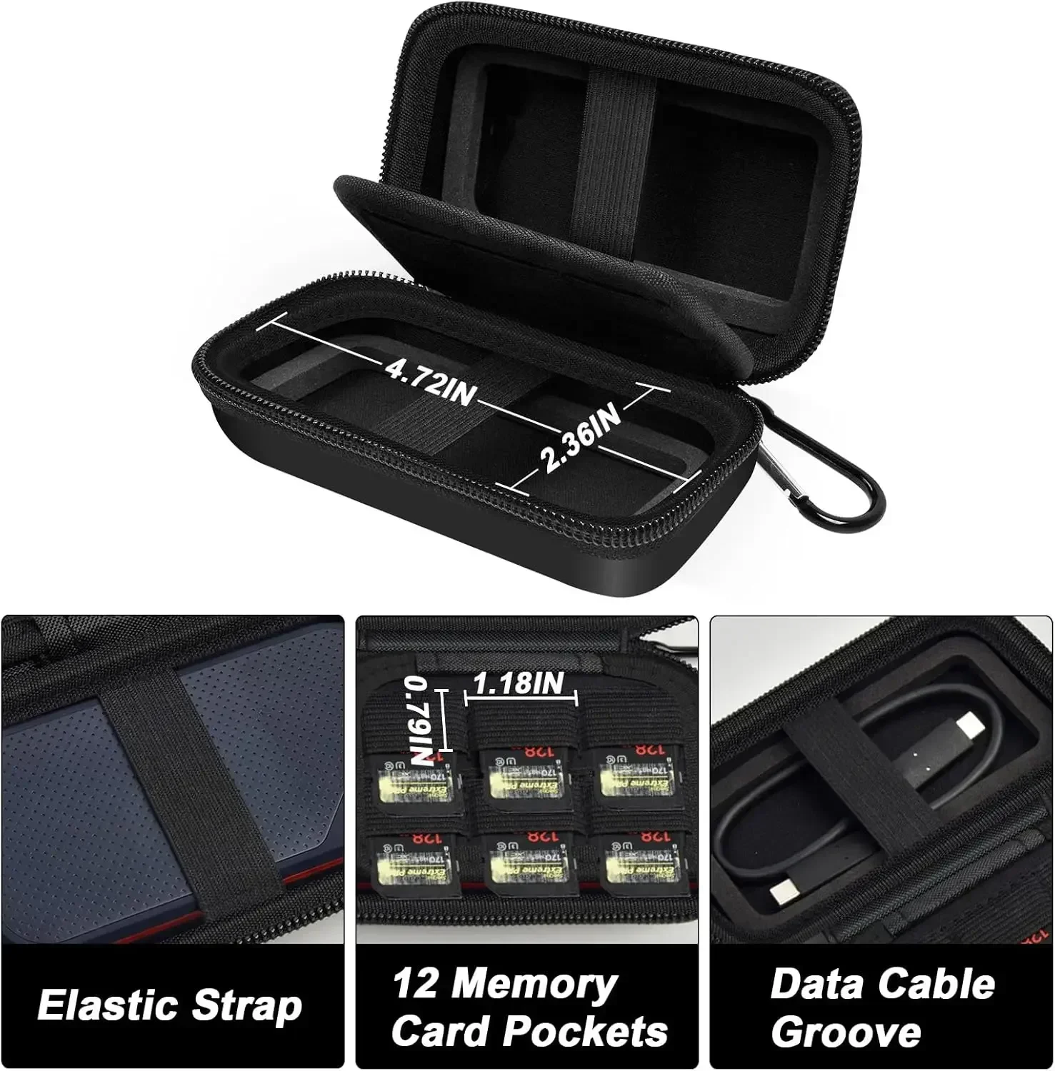 External Hard Drive Case for SanDisk Extreme Portable SSD 1TB 2TB 4TB 500GB External Solid State Drive， Bag for 2 SSD (Box Only)