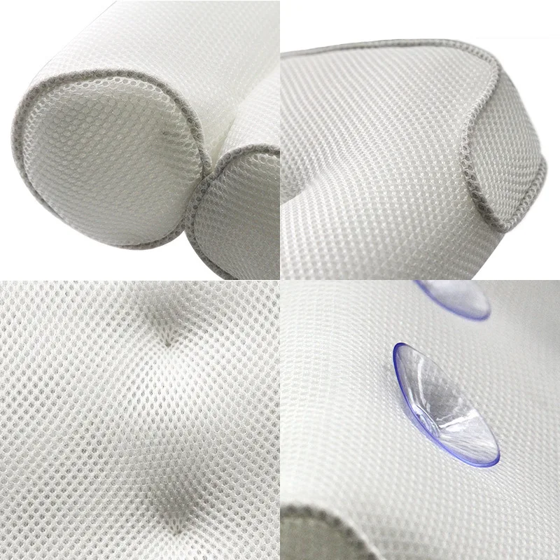 

Non-Slip SPA Bath Pillow with Suction Cups Bath Tub Neck Back Support Headrest Pillows Thickened Home Cushion Bathroom Accersory