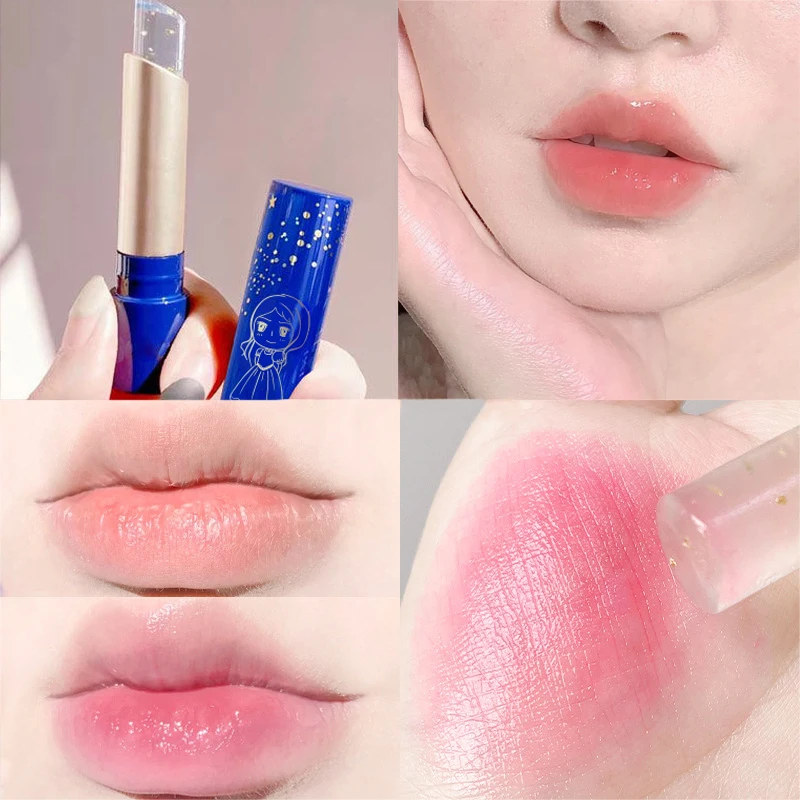 Moisturizing Lip Balm Temperature Color Change Lipstick Shinny Gold Foil Dead Skin Remove Lasting Lipstick Base Cream Lip Makeup