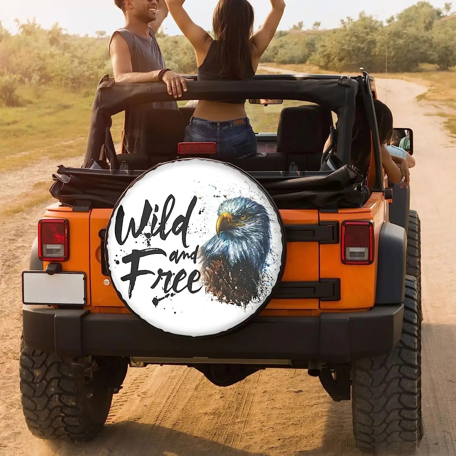 Wild and Free Eagle Spare Tire Cover Wheel Protectors Water Dustproof Universal Fit for RV SUV Truck Camper Travel Camping