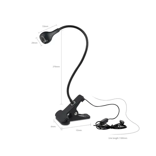 Flexible Table Lamp USB Power Lamp Reading Book Light With Holder Clip Study Reading Lamps Bedside Table Bedroom Decor Nightlamp - Image 6