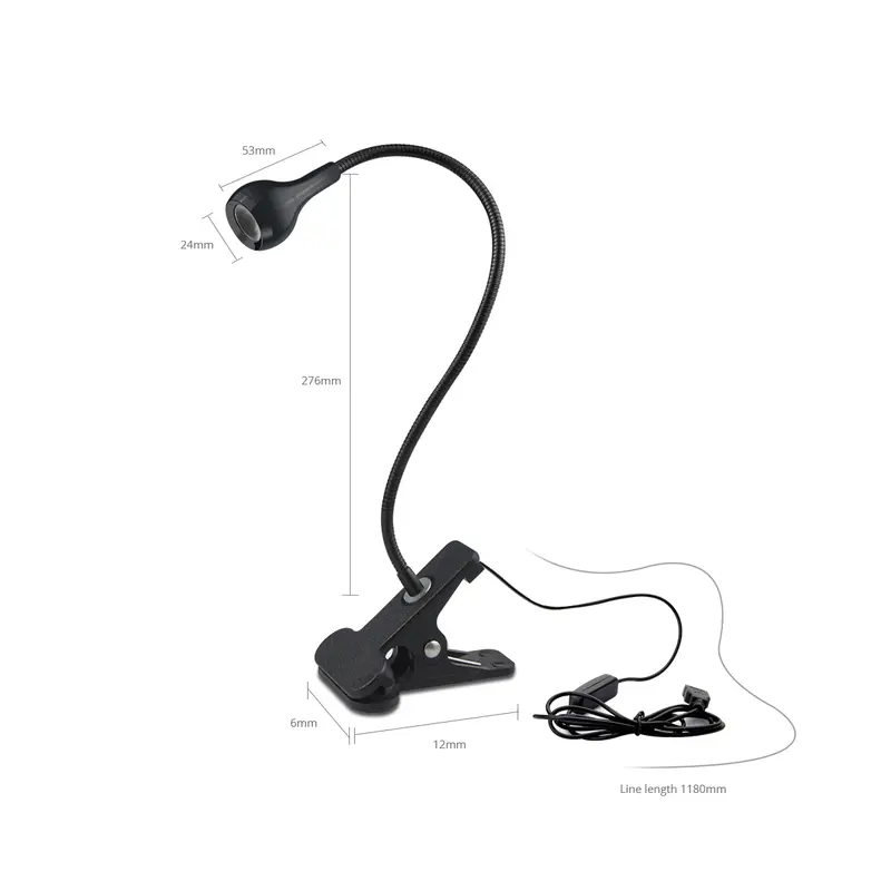 Flexible Table Lamp USB Power Lamp Reading Book Light With Holder Clip Study Reading Lamps Bedside Table Bedroom Decor Nightlamp - Image 6