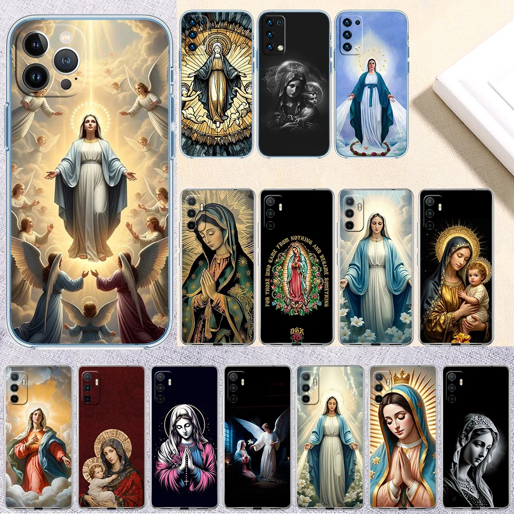 Funda Transparente AA50 Virgen María para Teléfono LG K22 K30 K40 K40S K41 K42 K50 K50S K51 K51S K52 K61 K62 K71 K92 Q61