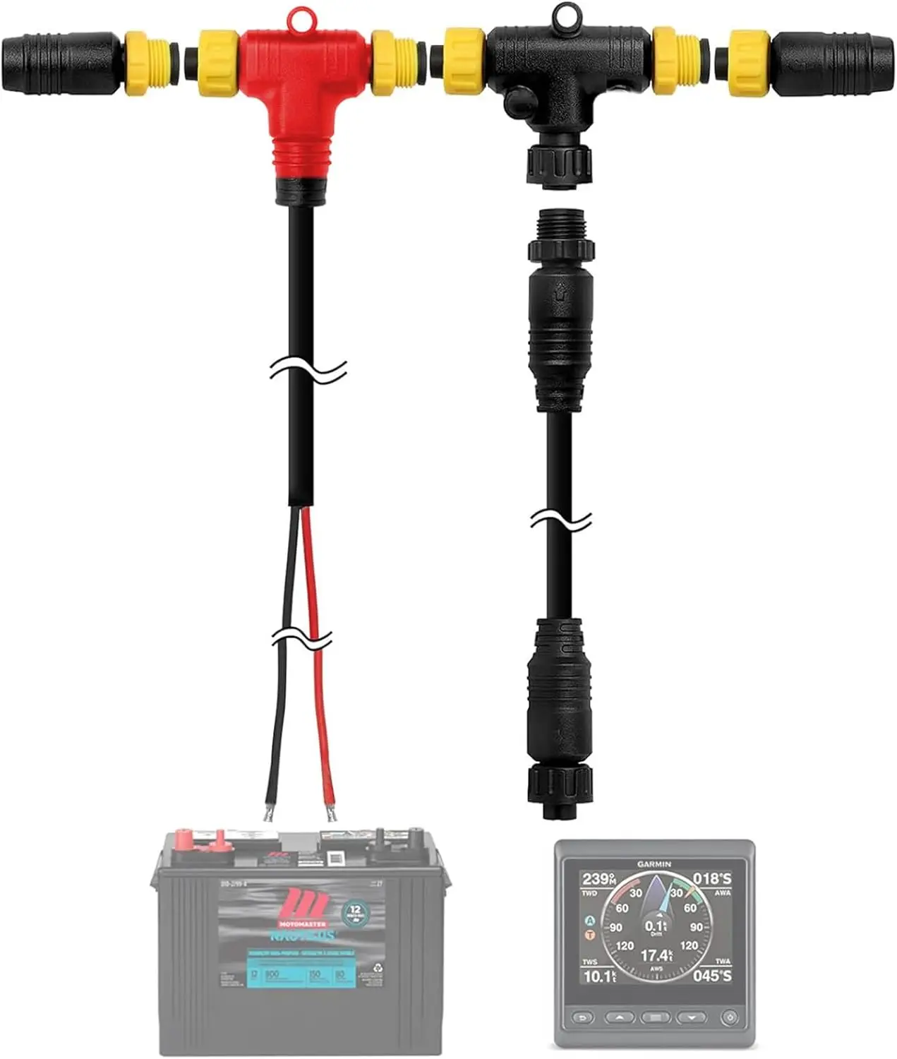 NMEA 2000 Starter Kits N2K Network for Lowrance Simrad Garmin Device Backbone Cables Drop Cables Single Tees Kits Terminators