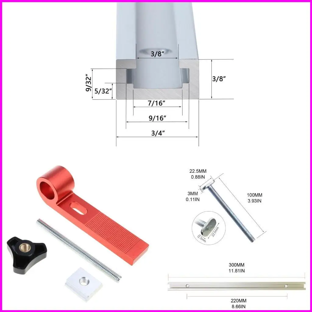 

Woodworking Tools Aluminum Alloy Small Press Plate Fixer Fence Stop for Router Tables and MiterSaws