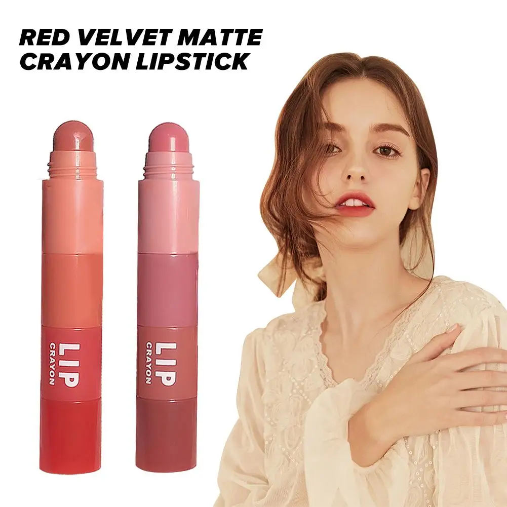 ชุดลิปสติกเนื้อแมตต์แบบ4อิน1สีนู้ดเซ้นต์กำมะหยี่สีปากแดงติดทนนานไม่ซีดจางดินสอสีลิปไลเนอร์เมคอัพเครื่องสำอางลิปเซ็ท