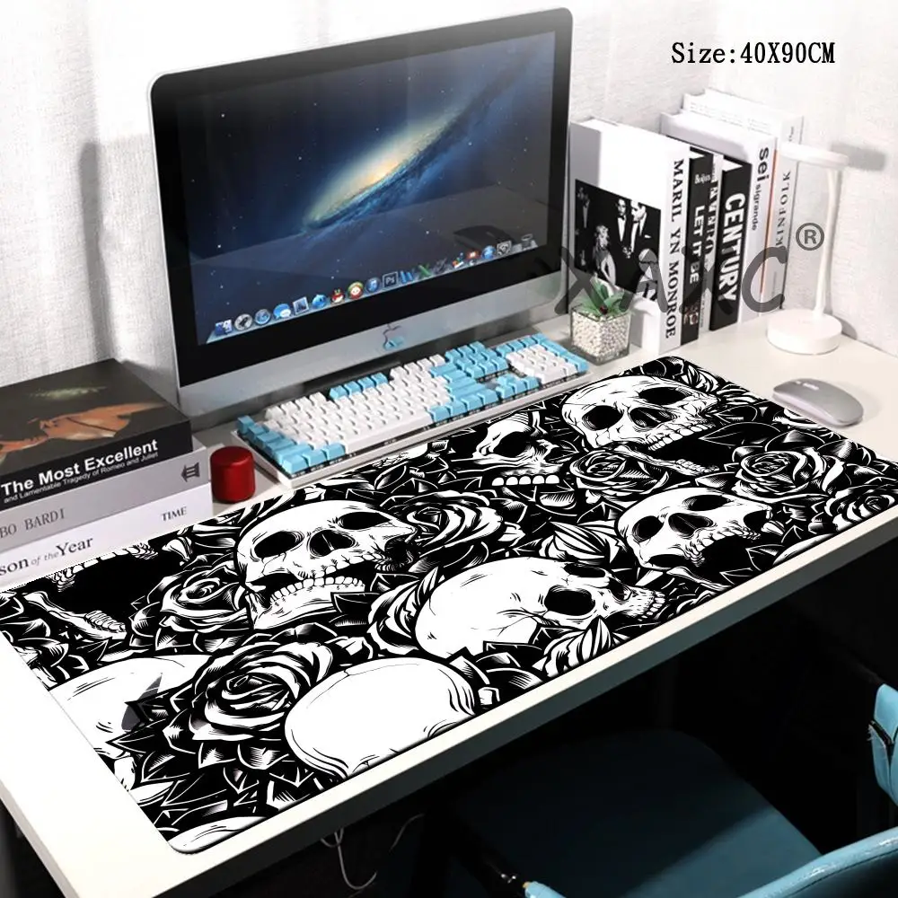 HYBXAXC Mouse Pad Gamer Gothic Skeleton Art XL Computer Custom HD Mousepad XXL Playmat Office Computer Mouse Mats Desktop